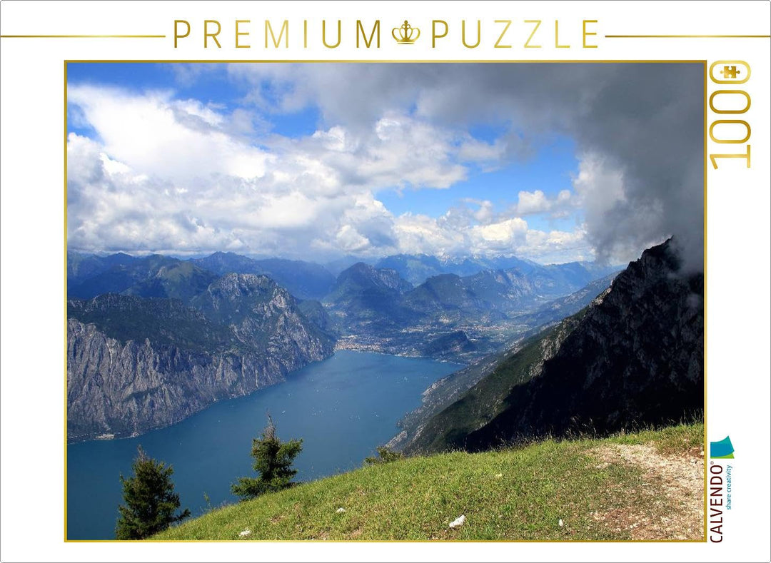 CALVENDO Puzzle Blick vom Monte Baldo auf Riva del Garda 1000 Teile Lege-Grösse 64 x 48 cm Foto-Puzz