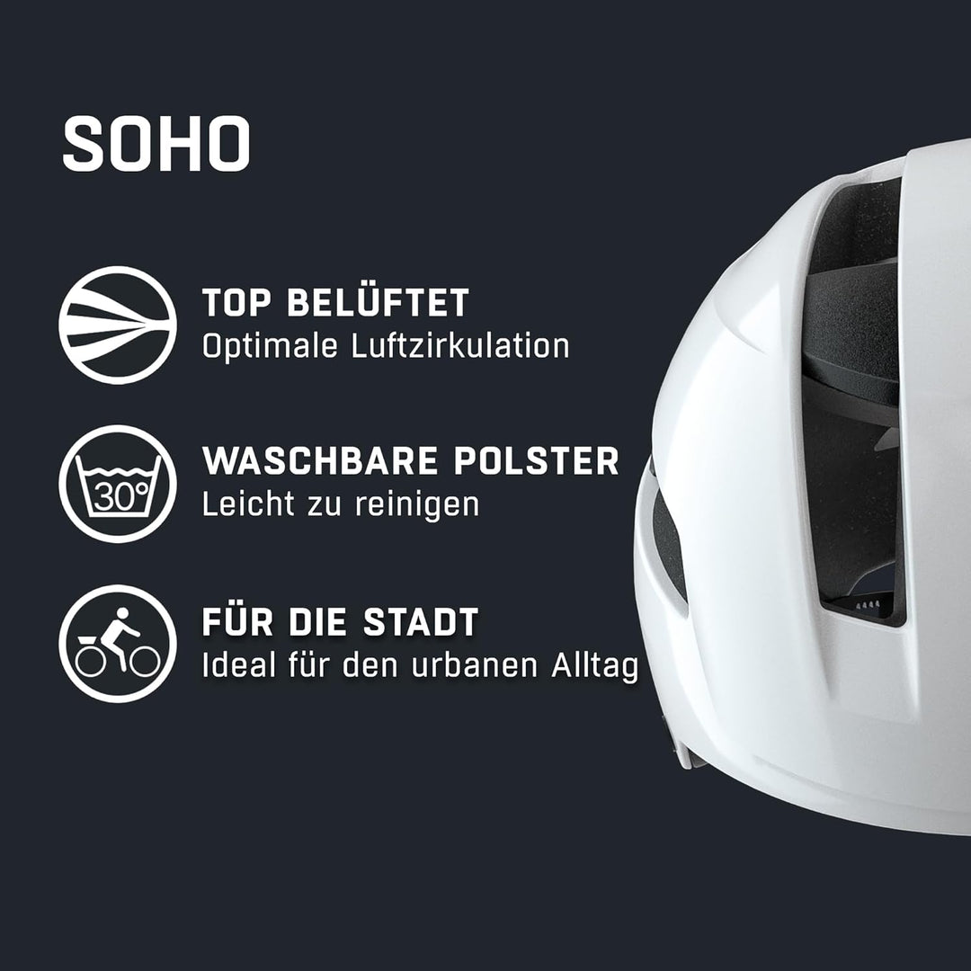 ALPINA SOHO - Extrem Robuster, Leichter & Individuell Anpassbarer Urban Fahrradhelm Für Erwachsene w