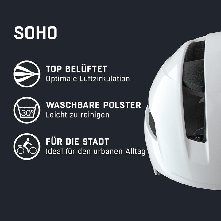 ALPINA SOHO - Extrem Robuster, Leichter & Individuell Anpassbarer Urban Fahrradhelm Für Erwachsene w