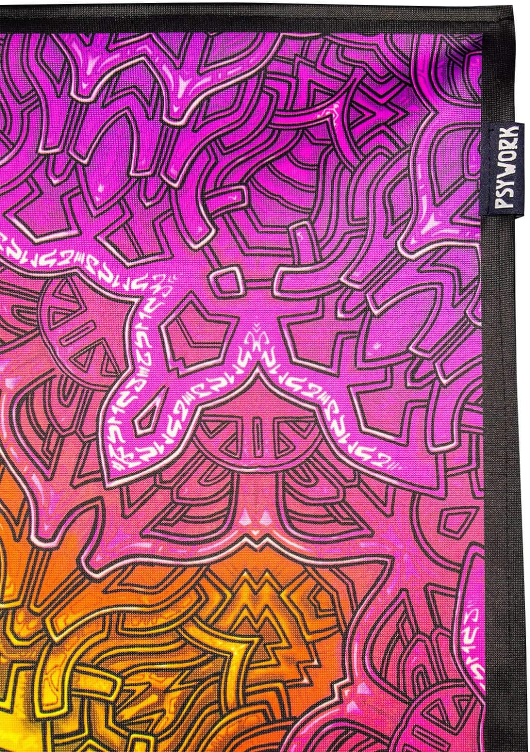 PSYWORK Schwarzlicht Stoffposter Neon | Shining Star | 0,5 x 0,7m | UV-aktiv | fluoreszierend | Wand
