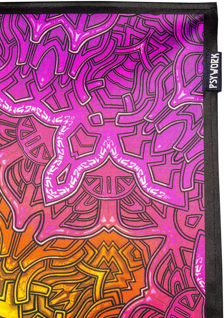 PSYWORK Schwarzlicht Stoffposter Neon | Shining Star | 0,5 x 0,7m | UV-aktiv | fluoreszierend | Wand