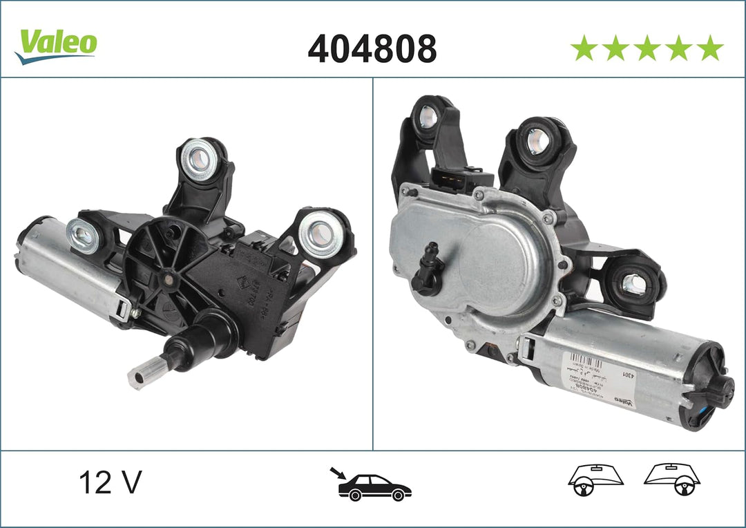 VALEO 404808 Wischermotor VALEO Heckwischermotor 404808 VOLKSWAGEN MULTIVAN V TRANSPORTER V > LINKE