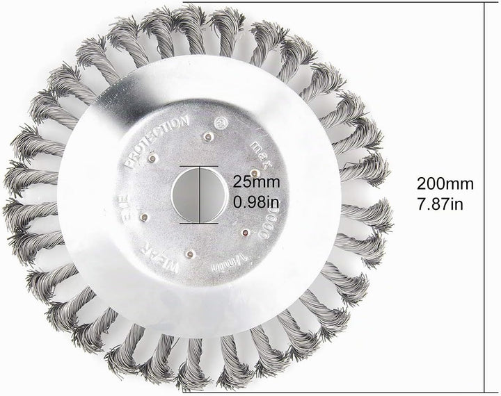 SWAWIS Profi Unkrautbürste Wildkrautbürste 200x25,4mm Unkrautbürste für Freischneider Drahtbürste fü