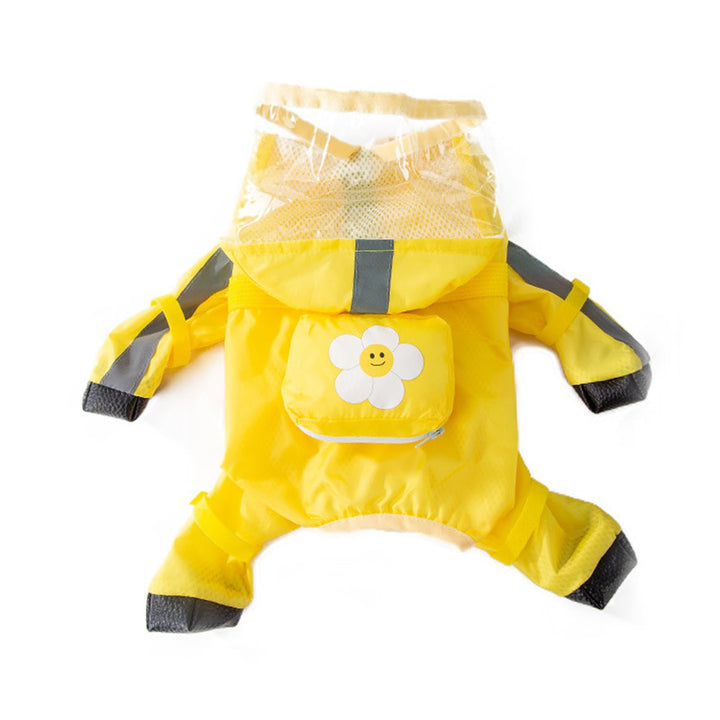 PETCUTE Hund Regenmantel,wasserdichte Hunde-Regenjacke mit Kapuze,Verstellbare Vierbeiner Hunderegen