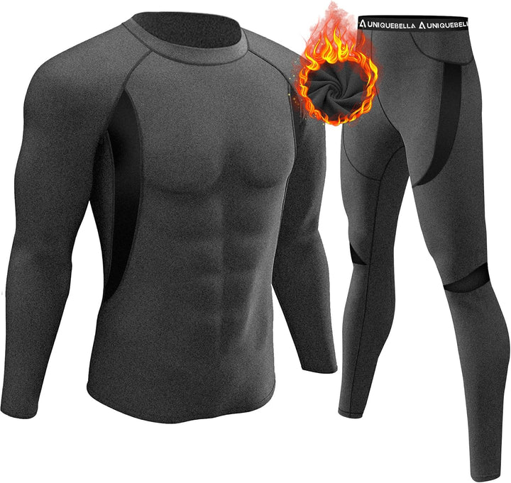 UNIQUEBELLA Thermo Unterwäsche Set, Funktionswäsche Herren Skiunterwäsche Winter Suit Ski Thermo-Unt