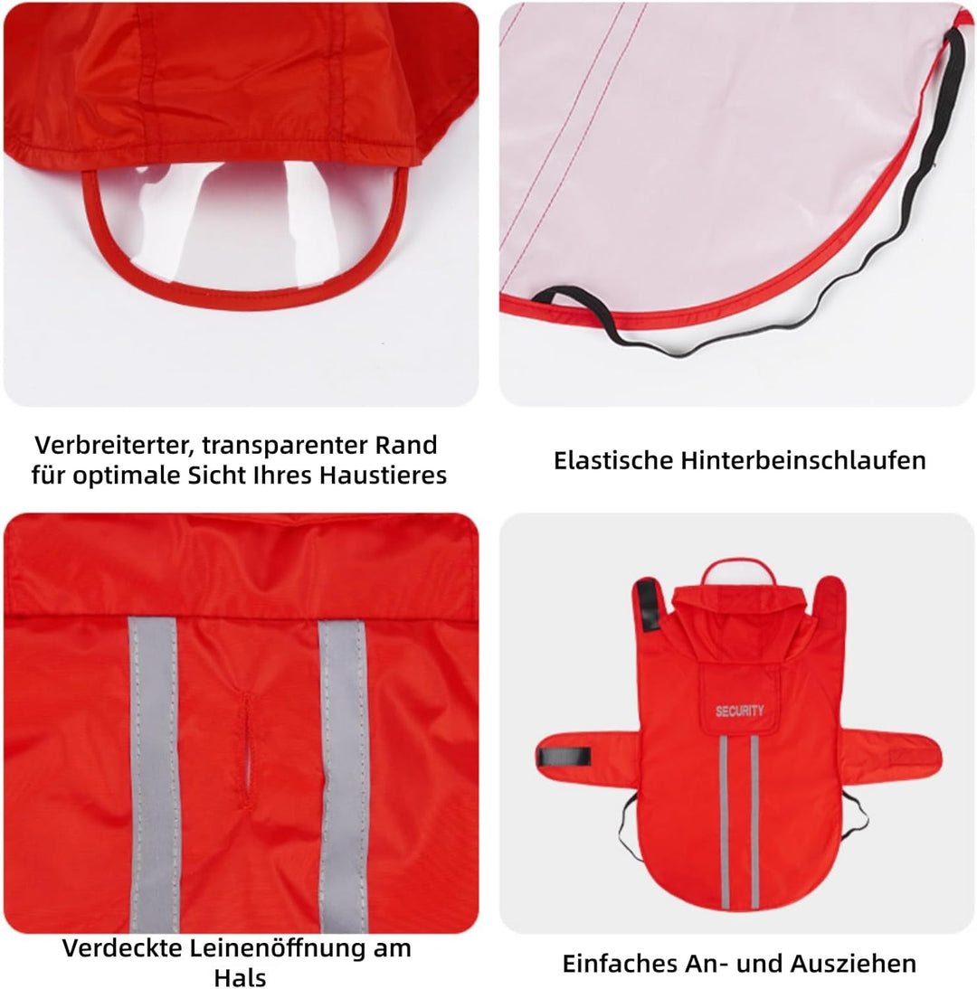 Regenmantel Hund, Hunderegenmantel Wasserdicht Reflektierende Jacke Für Haustiermäntel, Regenjacke H