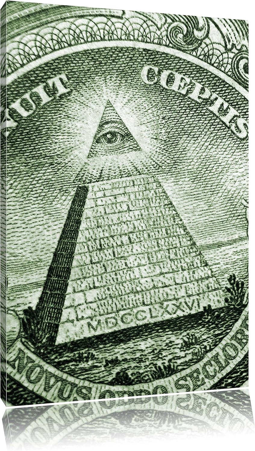 Illuminaten-Pyramide, Format: 100x70 auf Leinwand, XXL riesige Bilder fertig gerahmt mit Keilrahmen,