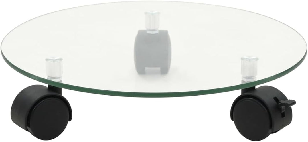 360° Drehbare Pflanzenrollen - Stabile Gehärtetes Glas Ständer für Topfpflanzen, 28 cm Durchmesser,