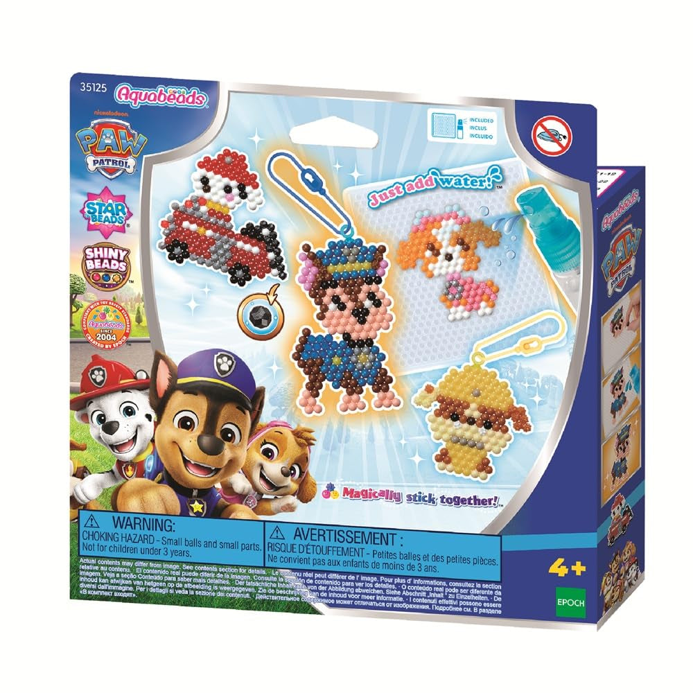 Aquabeads 35125 Paw Patrol Schlüsselanhänger Bastelset, Wasserperlen Kreativset mit Paw Patrol Chara