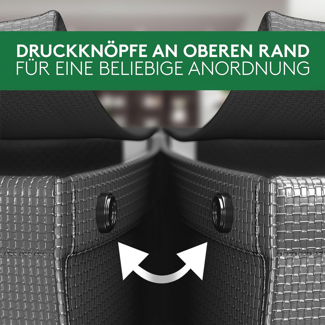 PTMS® Mülleimer 3 Fächer inkl. DECKEL - Mülltrennsystem Taschen für Papier, Glas & Plastik - Recycli