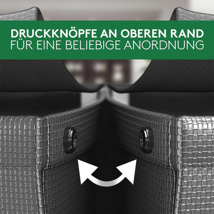 PTMS® Mülleimer 3 Fächer inkl. DECKEL - Mülltrennsystem Taschen für Papier, Glas & Plastik - Recycli