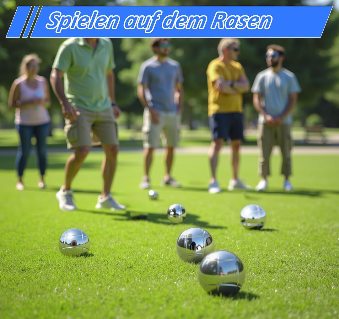 Boule Set mit Gravur/Ohne Gravur,Personalisierte Boule Set mit Tragetasche/Hartschalenkoffer, 6/8 Bo