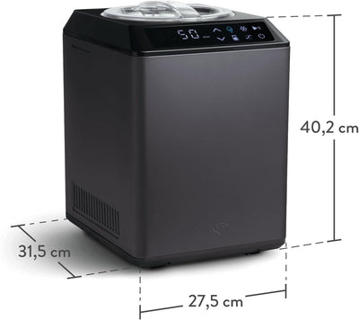 SPRINGLANE Eismaschine & Joghurtbereiter Erika 2,5 L mit selbstkühlendem Kompressor 250 W, Eiscremem