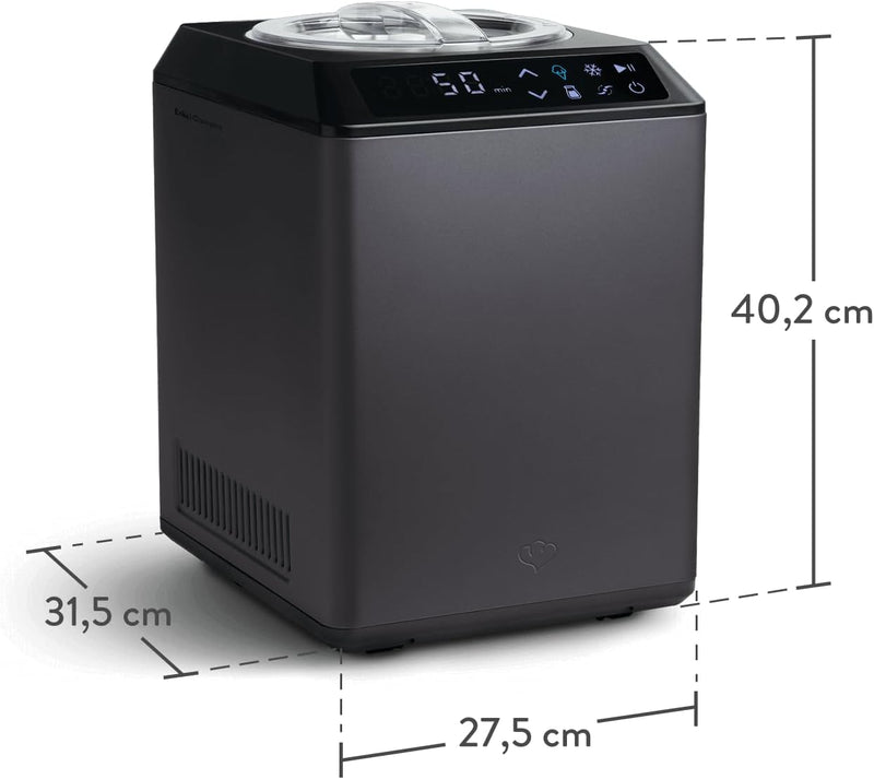SPRINGLANE Eismaschine & Joghurtbereiter Erika 2,5 L mit selbstkühlendem Kompressor 250 W, Eiscremem