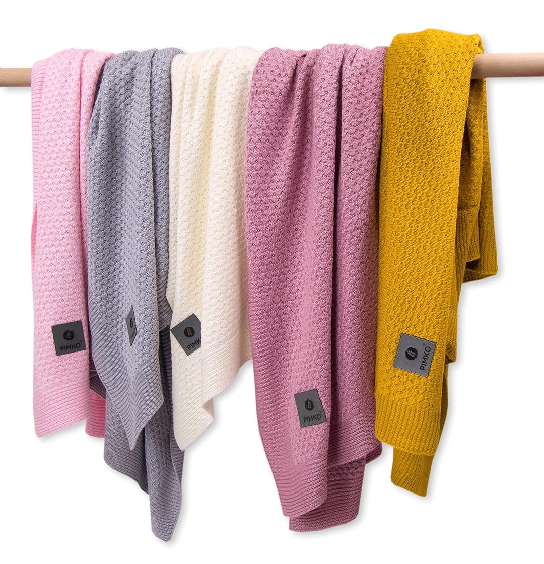 PIMKO 100% Bambus Babydecke Strickdecke Kuscheldecke für Jungen und Mädchen Schmusedecke super weich