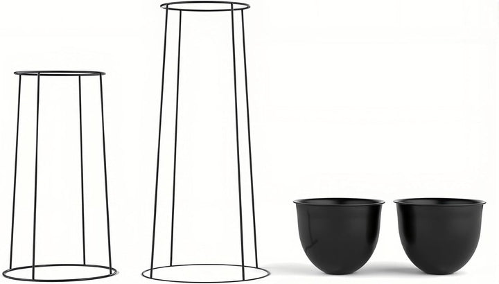 Ribelli Metall Blumentopf Ständer 2er Set φ25/28,5 cm, Blumenhocker mit Übertopf, Blumentreppe Pflan