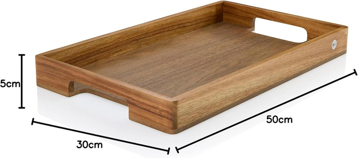 AdHoc ST25 Serviertablett für Tee, Kaffee oder Speisen Serve, Akazien-/Walnussholz 50x30 CM, 50x30 C