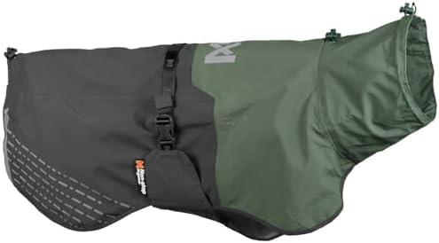 Non-stop dogwear Fjord Raincoat Grey/Green |2963| Regenschutz, Grösse:55 55 cm