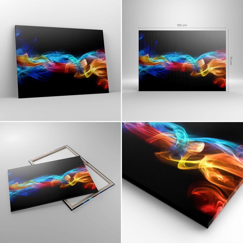 Bilder auf Leinwand 100x70cm Leinwandbild Abstrakt luft bunt figur Gross Wanddeko Bild Schlafzimmer