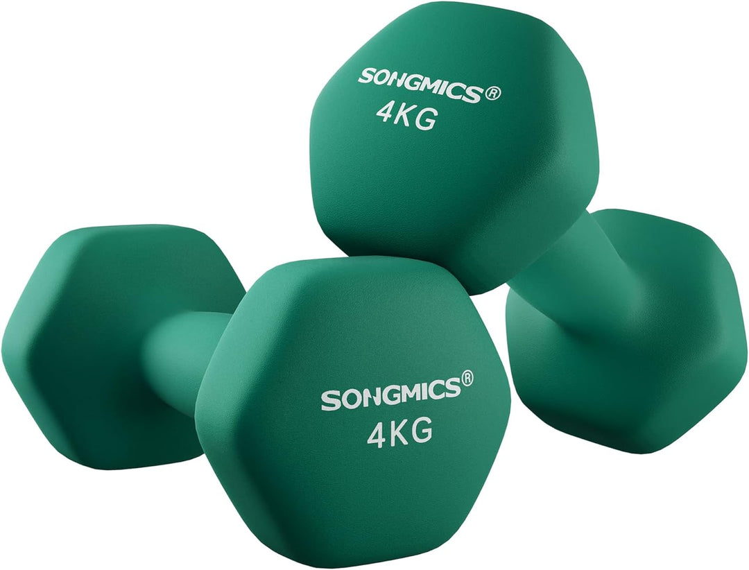 SONGMICS Hanteln, 2er Set, Hantelset, Kurzhanteln, Hexagon, Neopren-Beschichtung, Krafttraining, Wor