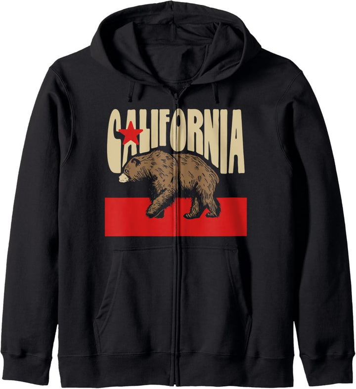 California Bear Flag Cool Hipster Outdoor Nature Graphic Kapuzenjacke