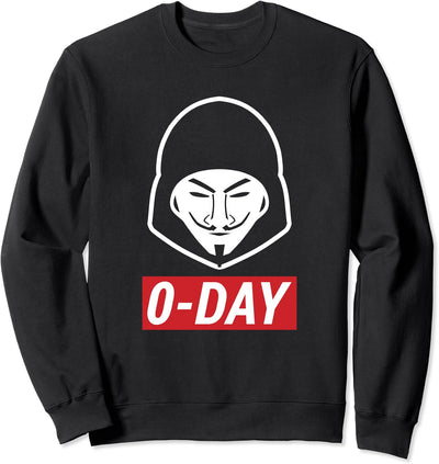 0-Day Cooles Computer Hacker Design in Rot/Weiss Sweatshirt