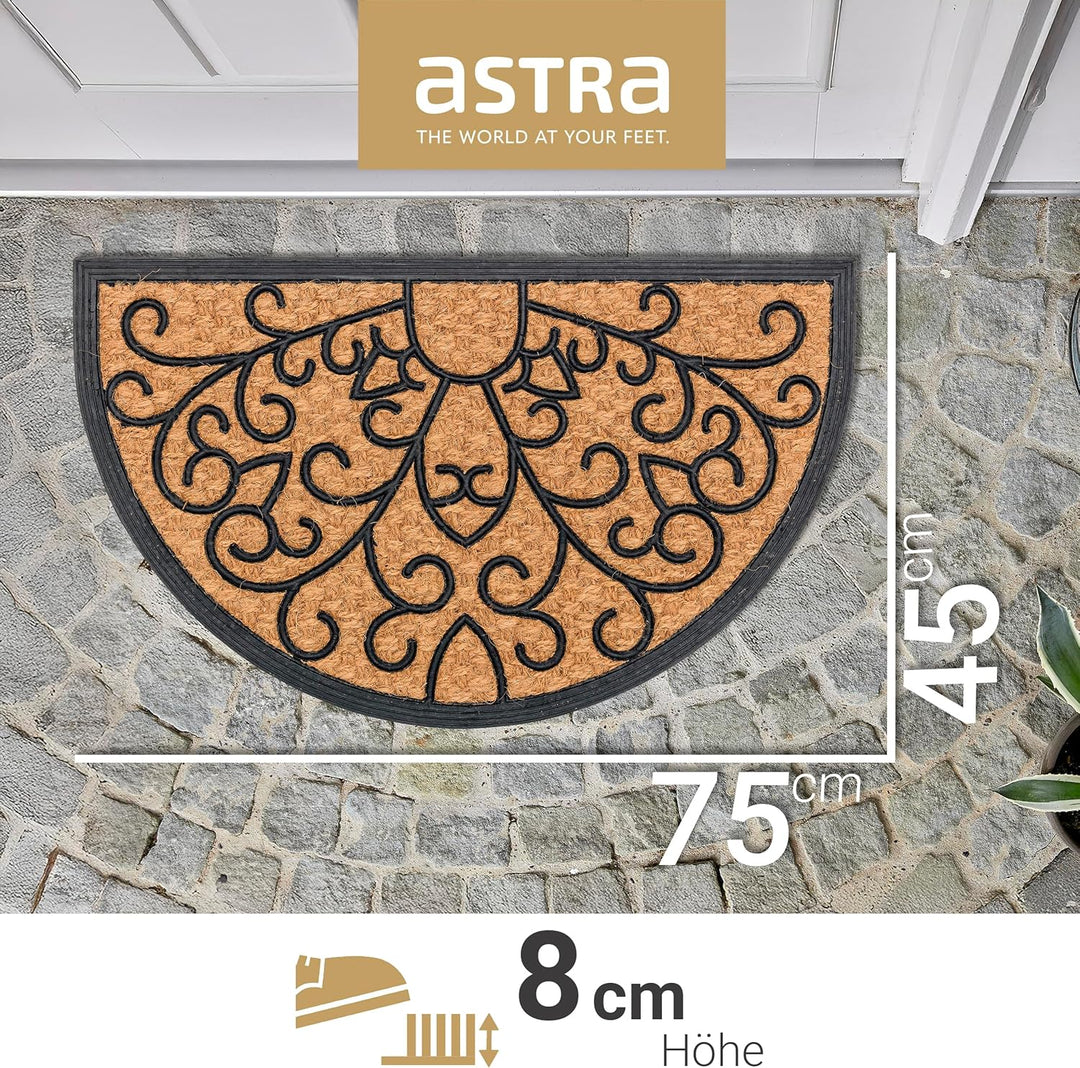 Astra rutschfeste Fussmatte aussen wetterfest - Coco Deluxe Fussabtreter aus Gummi und Kokosantibakt