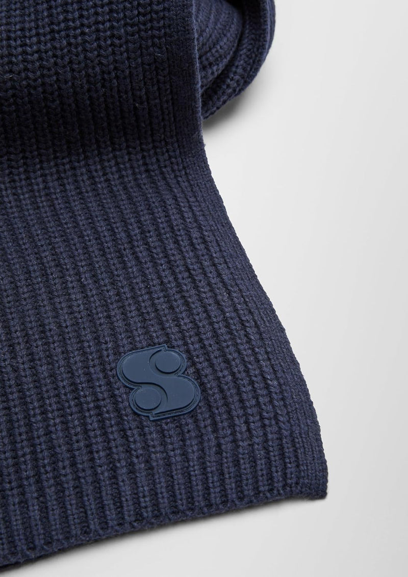 s.Oliver Damen Strickschal aus Wollmix Einheitsgrösse blau 5959, Einheitsgrösse blau 5959