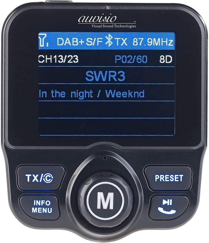 auvisio DAB Auto: DAB+/DAB-Empfänger, FM-Transmitter, Bluetooth, Freisprecher, MP3, USB (Radio Zigar