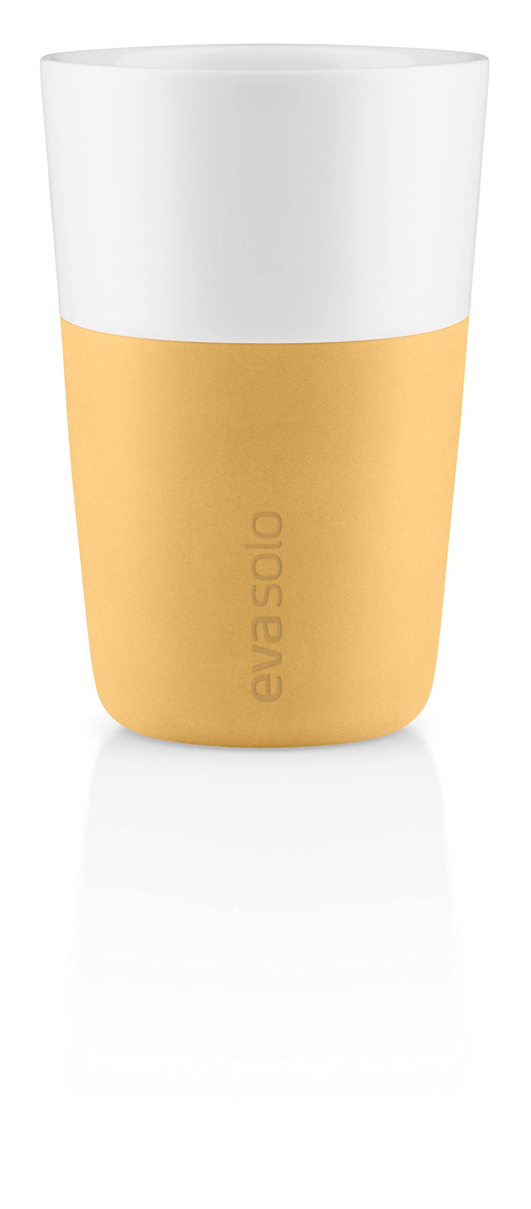 EVA SOLO | 2 Cafe Latte-Becher Golden sand | Gut zu halten durch Silikonbeschichtung | Golden sand L