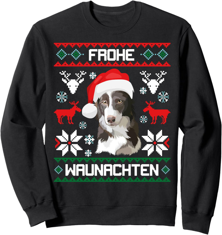Border Collie Frohe Waunachten Weihnachten Hunde Xmas X-Mas Sweatshirt