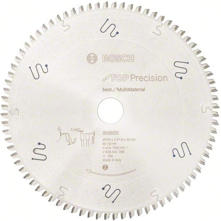 Bosch Professional 2608642098 Kreissägeblatt Best for Multi 254 x 30 x 2.3 mm Z80TR, 254 x 30 x 2.3