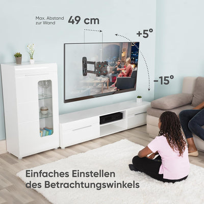 ONKRON TV Wandhalterung schwenkbar & neigbar für 17-43 Zoll Flach&Curved Bildschirme bis zu 35 kg mi