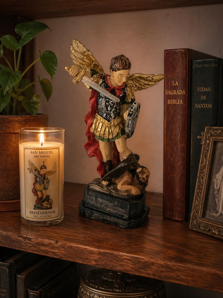 DRW Erzengel St. Michael 11 cm Harz Box Geschichte Erzengel Sankt Michael, Erzengel Sankt Michael
