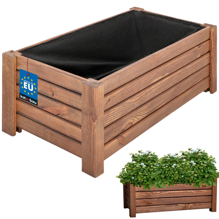 KOTARBAU® Blumenkasten - 60 x 33 x 25 cm - Pflanzkasten mit Vlies - Pflanzkübel gross aussen - Balko