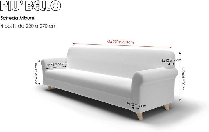 Italian Bed Linen Sofa-Schonbezug “Più Bello”, Dunkelgrün, 4 PLÄTZE 4 PLÄTZE Dunkelgrün, 4 PLÄTZE Du