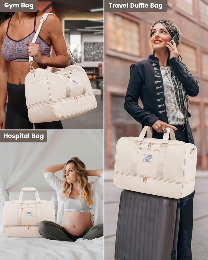 LOVEVOOK Sporttasche Reisetasche Gross, 50L Weekender Travel Duffle Bag mit Kulturtasche, Schuhfach