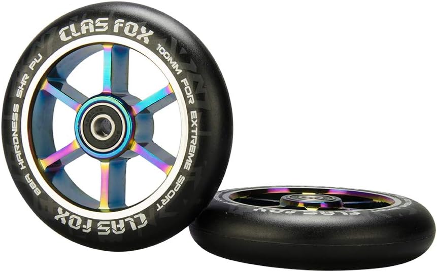 CLAS FOX Pro Stunt Scooter Rollen Roller Räder Wheels 100mm EIN Paar mit ABEC-9 Kugellager CNC Metal