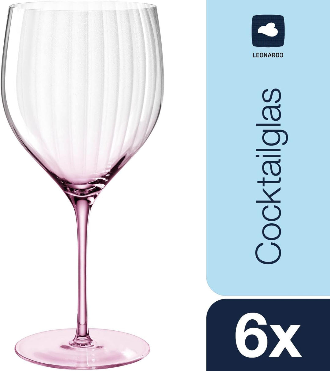 Leonardo Poesia Cocktailglas 6er Set, spülmaschinengeeignete Getränkegläser für Mixgetränke, Höhe 23