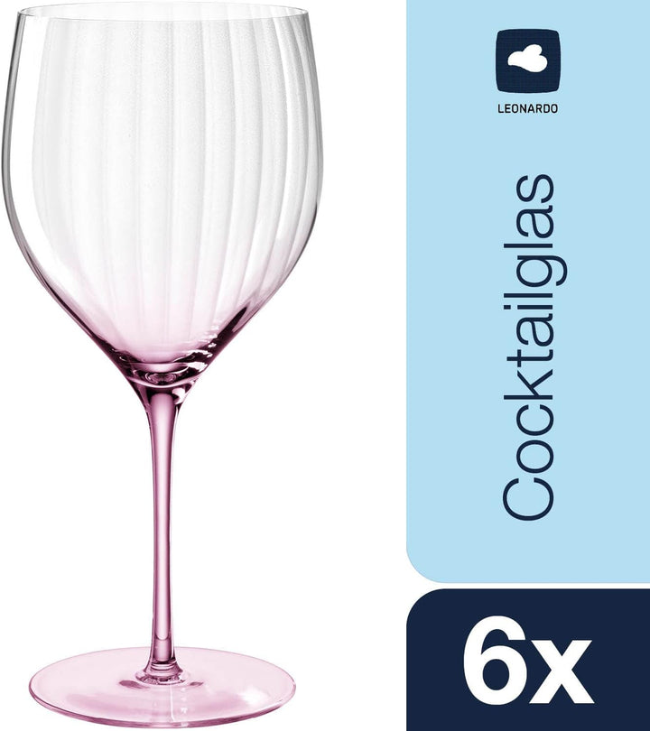 Leonardo Poesia Cocktailglas 6er Set, spülmaschinengeeignete Getränkegläser für Mixgetränke, Höhe 23