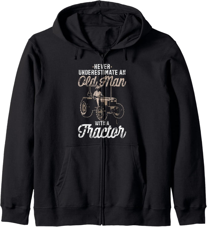 Unterschätze niemals einen alten Mann mit einem Traktor Kapuzenjacke