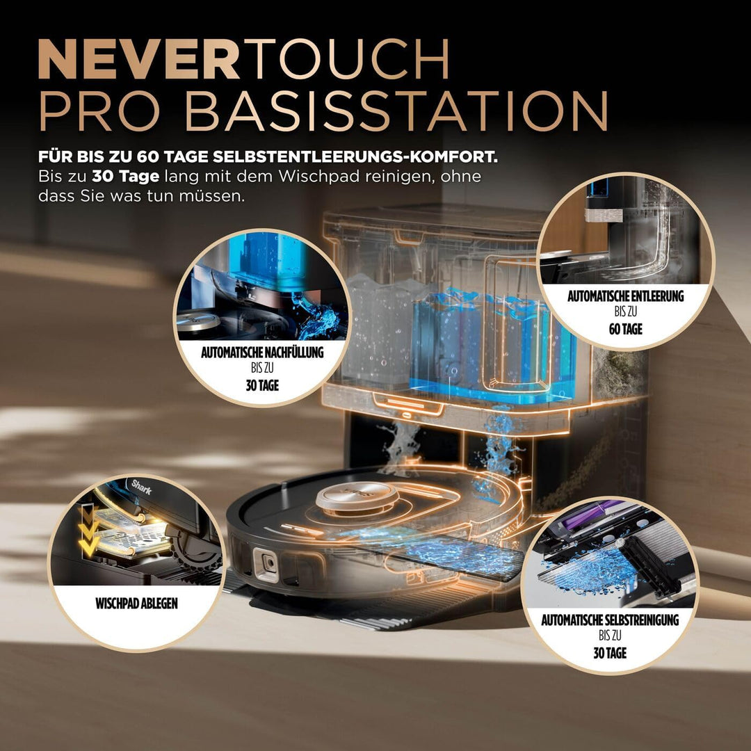 Shark PowerDetect 2-in-1 Saug- und Wischroboter, NeverTouch Pro 60 Tage selbstentleerend, selbstnach