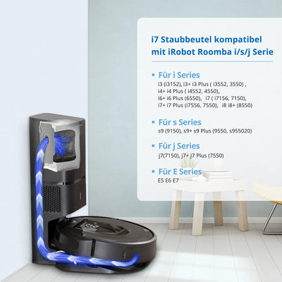 12 Stück i7 Staubsaugerbeutel Ersatz Staubbeutel für iRobot Roomba i7 i7+ i7 Plus S9 S9+ i3 i3+ i4 i