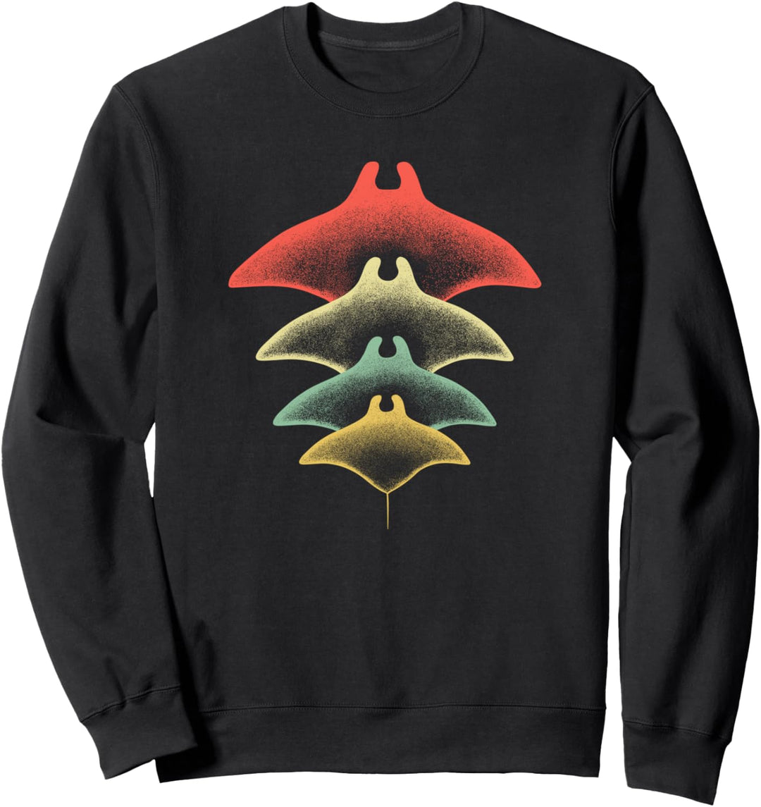 Retro Rochen Manta Ray Unterwasser Diving Taucher Geschenk Sweatshirt