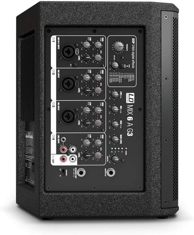 LD Systems Mix 6 A G3-2-Weg Aktiv-Lautsprecher mit Integriertem 4-Kanal-Mixer, 6.5''