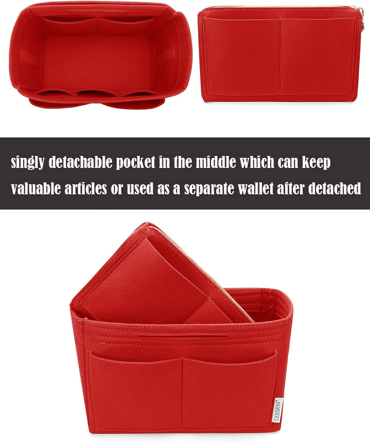 Organisatorischer Tascheineinsatz aus Filz mit Reissverschluss, passend für Speedy-Neverfull-Tasche,