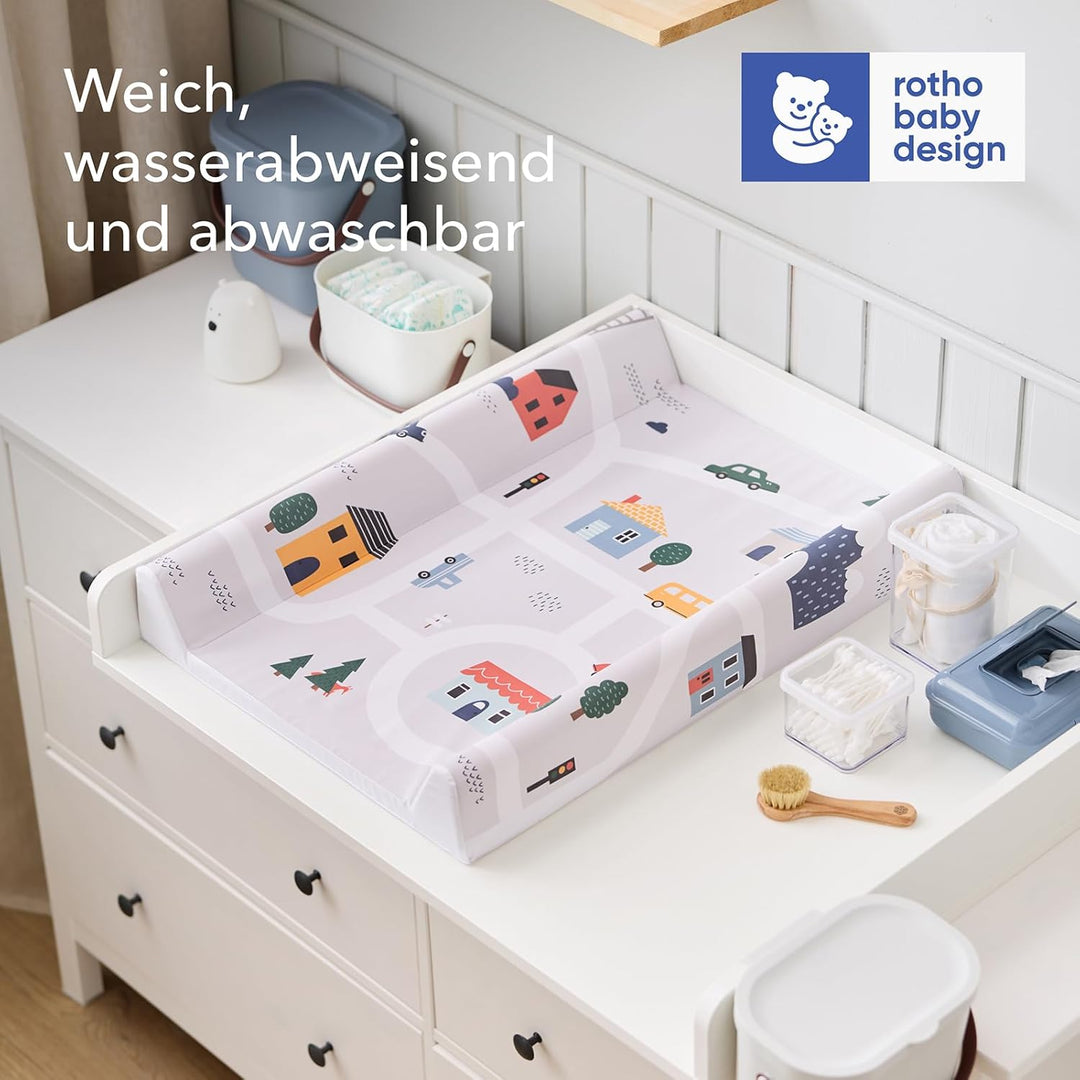 Rotho Babydesign Wickelauflage Keil (50 x 70 cm) Roadmap Roadmap 50 x 70 cm, Roadmap 50 x 70 cm