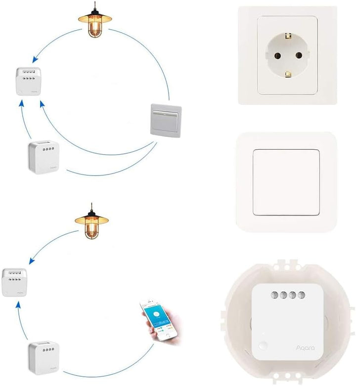 Aqara Einzelschalter-Modul T1 (ohne Neutralleiter) (HomeKit), Weiss