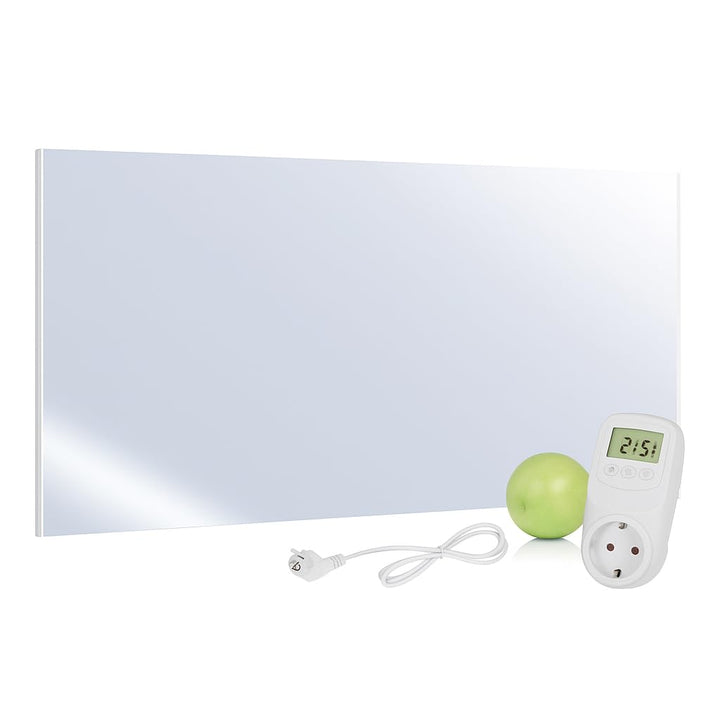 VIESTA® H700 Spiegel-Infrarotheizung 700 W mit Thermostat TH10 – Kompaktes Heizpaneel mit Carbon-Cry