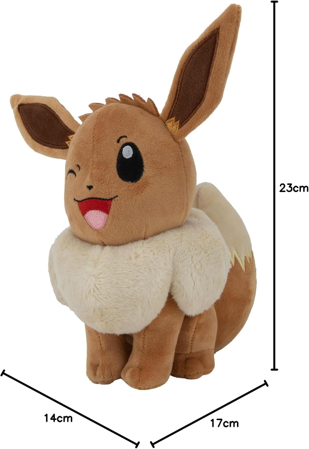 Pokémon PKW3079-20 cm Plüsch - Evoli, offizielles Plüsch Eevee, Eevee